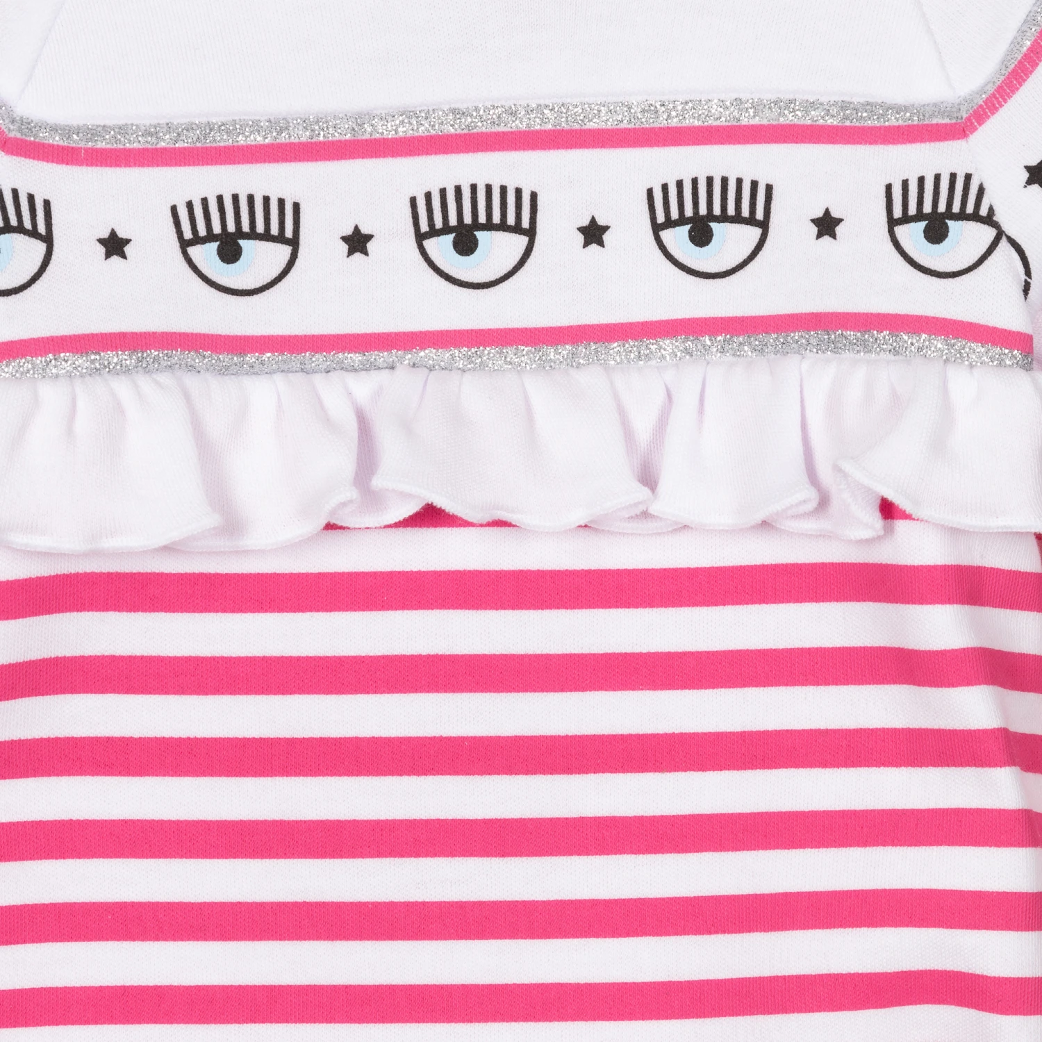 Chiara Ferragni Kids Pink Stripe Logo Babygrow 3 Chiara Ferragni Kids Pink Stripe Logo Babygrow - Image 3