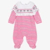 Chiara Ferragni Kids Pink Stripe Logo Babygrow