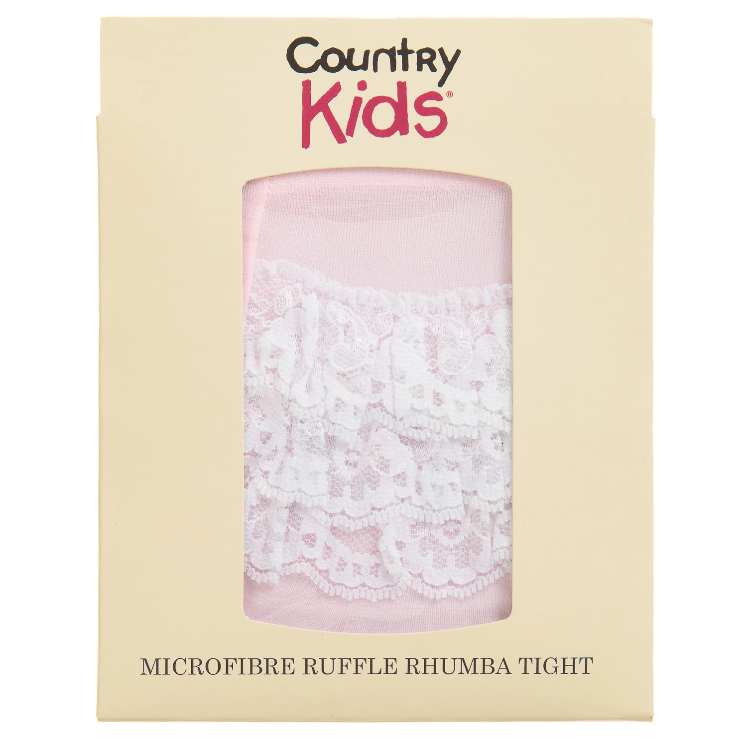 Country Kids Baby Girls Pink Lace Ruffle Tights 2 Country Kids Baby Girls Pink Lace Ruffle Tights - Image 2