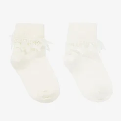 Country Kids Girls Ivory Cotton Socks