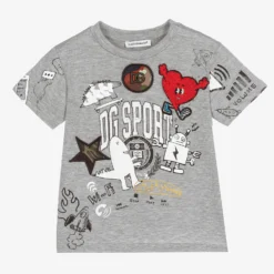 Dolce & Gabbana Baby Boys Grey Logo T-Shirt