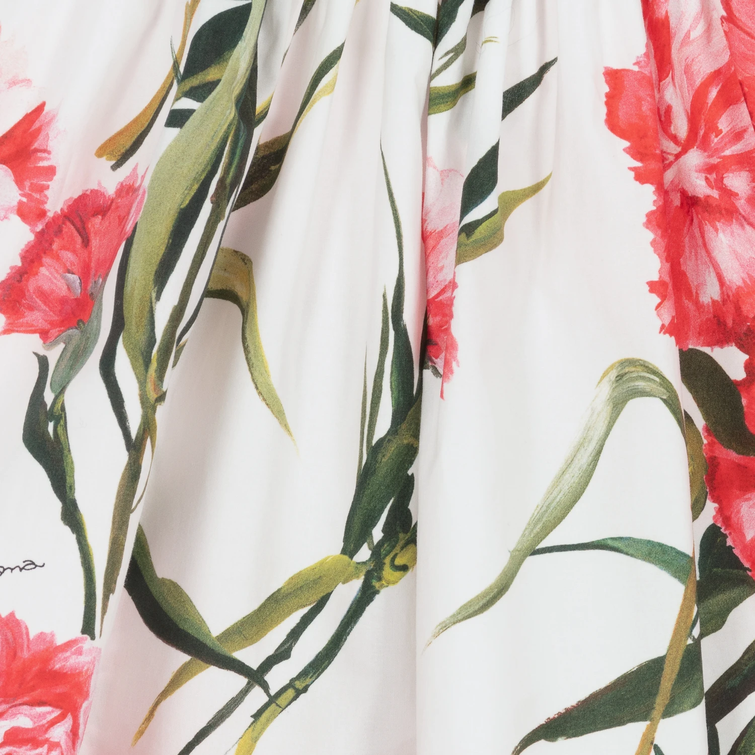 Dolce & Gabbana Baby Girls White Carnation Cotton Dress 4 Dolce & Gabbana Baby Girls White Carnation Cotton Dress - Image 4