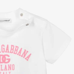 Dolce & Gabbana Baby White Cotton Logo T-Shirt -BloomBabe Cloth Store dolce gabbana baby white cotton logo t shirt 486791 4f7580ee6920f8a2f2613c26089f94db117e6fe1
