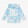 Dolce & Gabbana Boys Blue & White Tie-Dye DG Zip-Up Top
