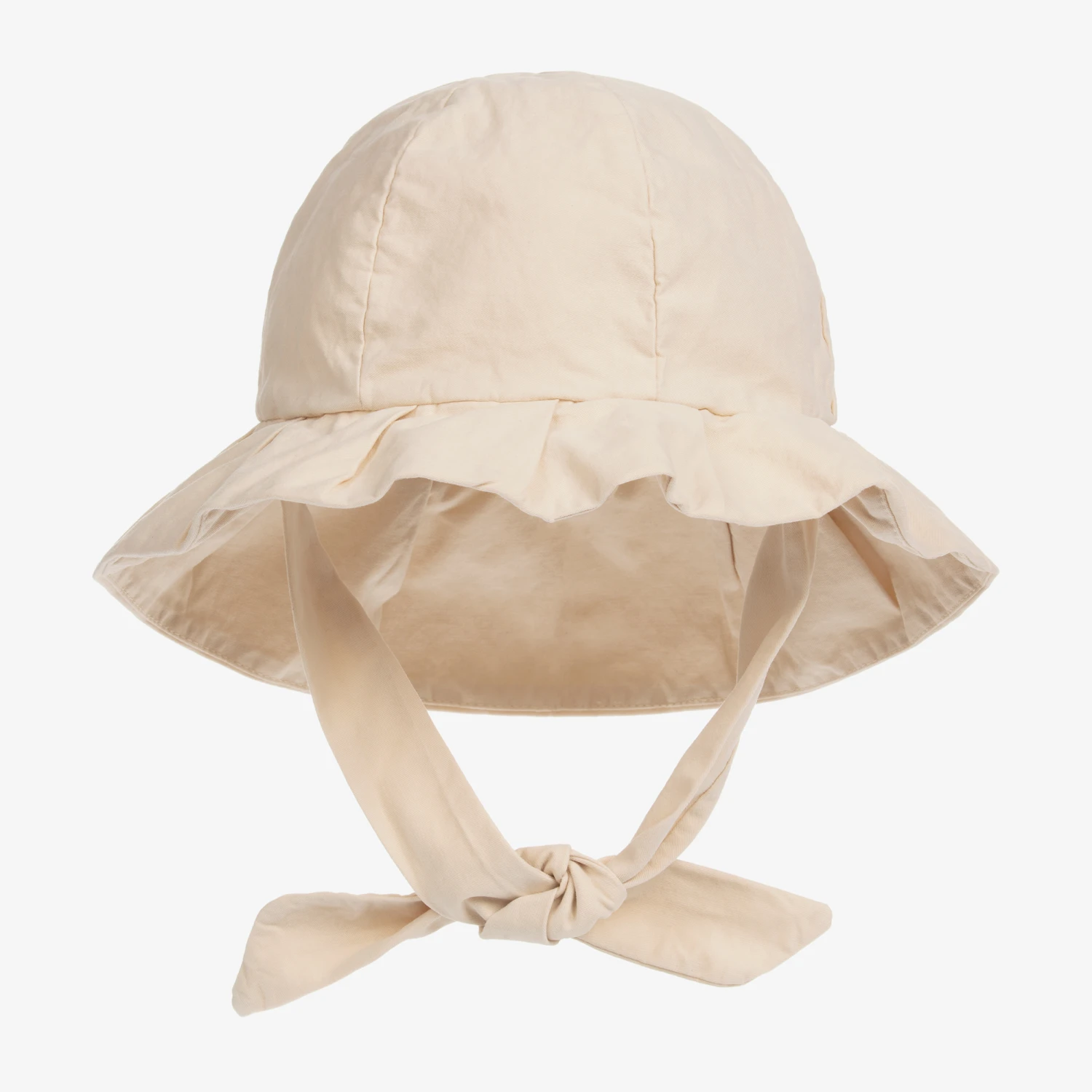 Donsje Baby Girls Beige Organic Cotton Sun Hat 1 Donsje Baby Girls Beige Organic Cotton Sun Hat