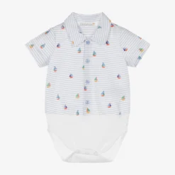Dr. Kid Baby Boys Blue & White Striped Shirt