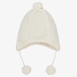 Dr. Kid Baby Girls Ivory Knitted Hat
