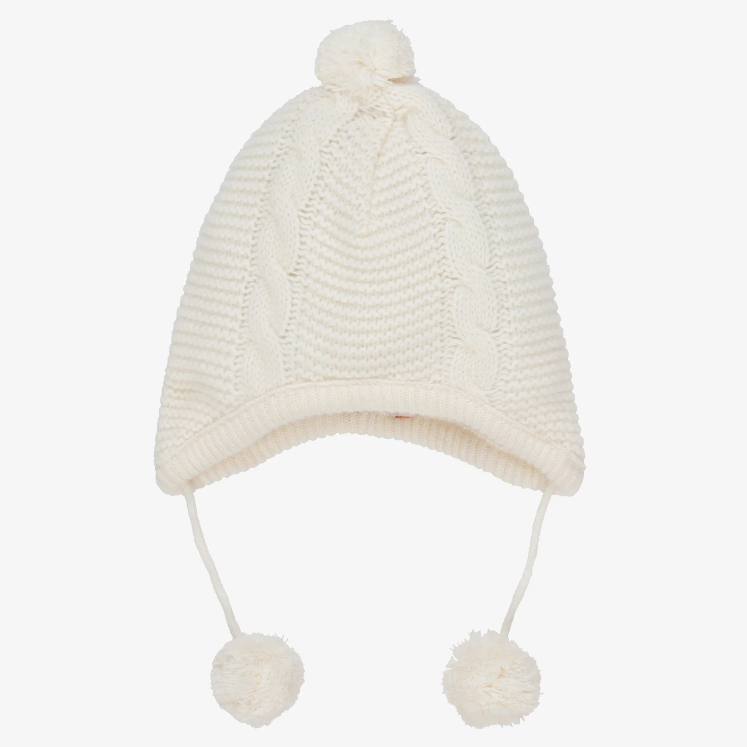 Dr. Kid Baby Girls Ivory Knitted Hat 1 Dr. Kid Baby Girls Ivory Knitted Hat