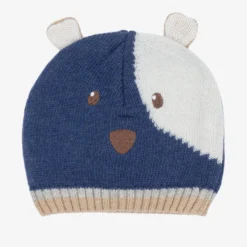 Dr. Kid Blue & Beige Knitted Baby Hat