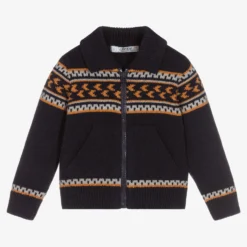 Dr. Kid Blue Cotton Blend Baby Cardigan