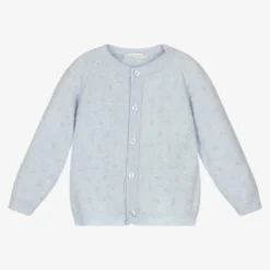 Dr. Kid Blue Wool Knit Baby Cardigan