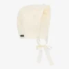 Elodie White Faux Fur Baby Bonnet
