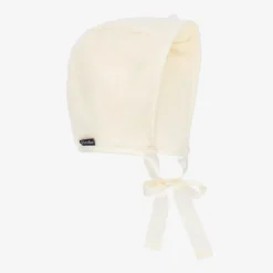 Elodie White Faux Fur Baby Bonnet