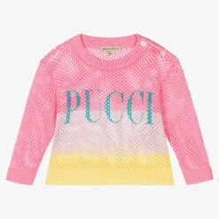 PUCCI Baby Girls Cotton Knit Logo Jumper