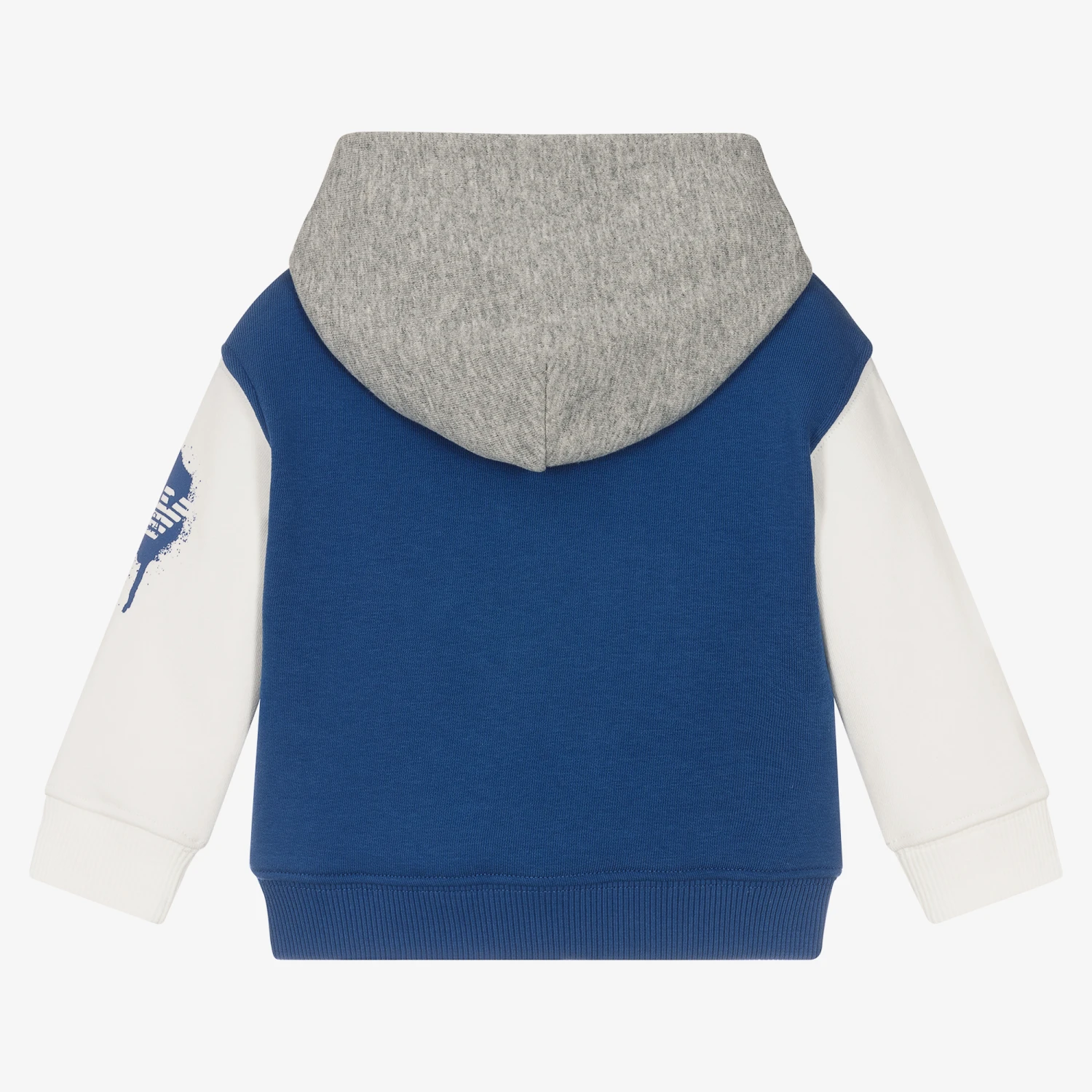 Emporio Armani Baby Boys Blue Colourblock Hoodie 2 Emporio Armani Baby Boys Blue Colourblock Hoodie - Image 2