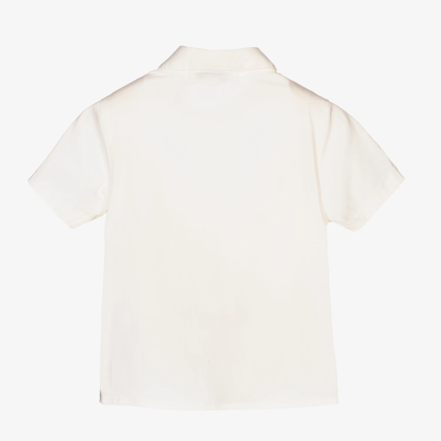 Emporio Armani Baby Boys Ivory Cotton Shirt 2 Emporio Armani Baby Boys Ivory Cotton Shirt - Image 2
