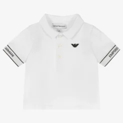Emporio Armani Baby Boys White Cotton Polo Shirt