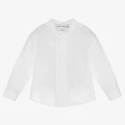Emporio Armani Baby Boys White Cotton Poplin Shirt