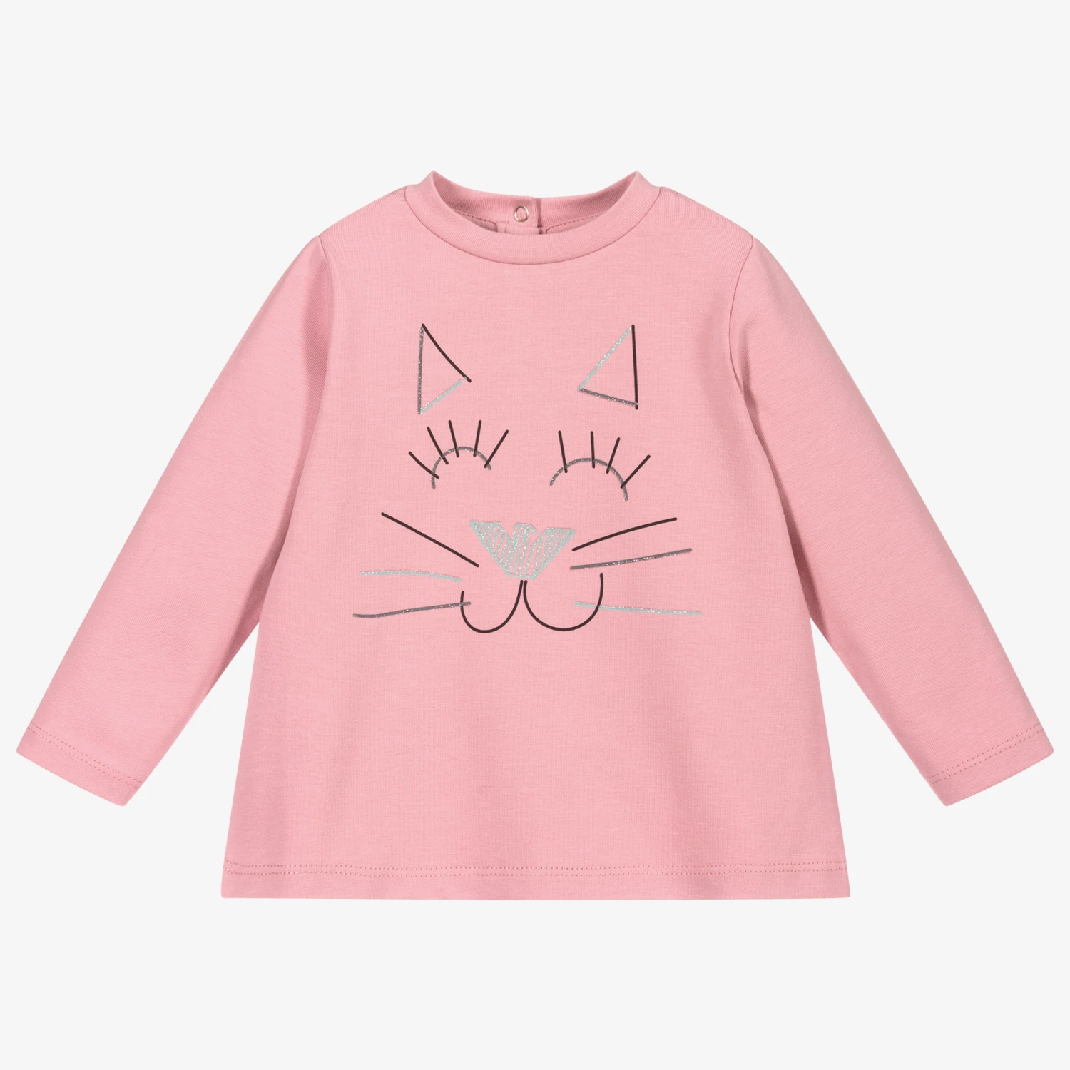 Emporio Armani Baby Girls Pink Logo Cat Top 1 Emporio Armani Baby Girls Pink Logo Cat Top