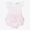 Emporio Armani Baby Girls White Cotton Dungarees Set