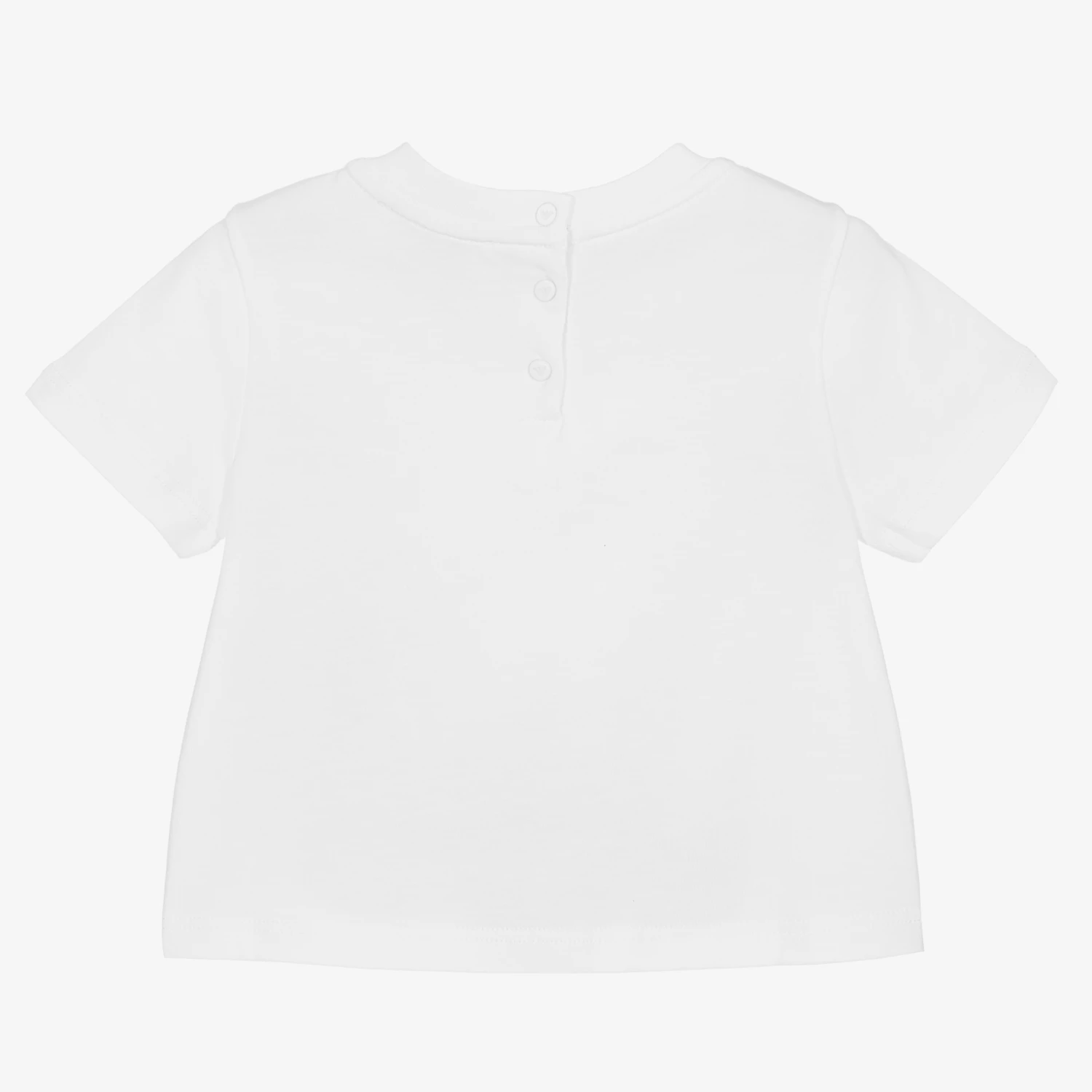 Emporio Armani Baby Girls White Cotton Logo T-Shirt 2 Emporio Armani Baby Girls White Cotton Logo T-Shirt - Image 2