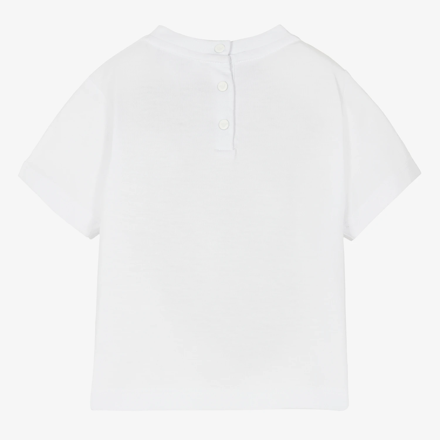 Emporio Armani Baby Girls White Diamanté Eagle Logo T-Shirt 2 Emporio Armani Baby Girls White Diamanté Eagle Logo T-Shirt - Image 2