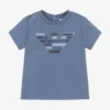 Emporio Armani Blue Cotton Logo Baby T-Shirt