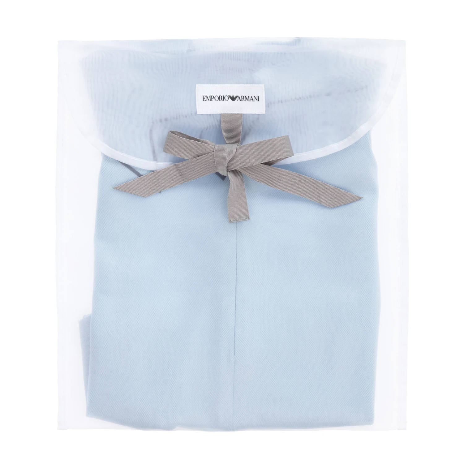 Emporio Armani Blue Cotton Piqué Shortie 3 Emporio Armani Blue Cotton Piqué Shortie - Image 3