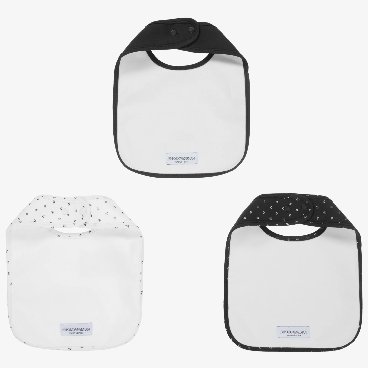 Emporio Armani Blue & White Bibs (3 Pack) 2 Emporio Armani Blue & White Bibs (3 Pack) - Image 2