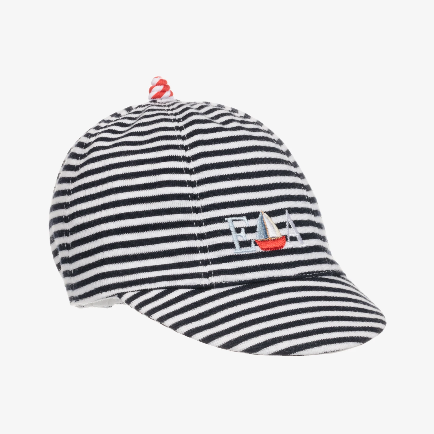 Emporio Armani Blue & White Striped Baby Cap 1 Emporio Armani Blue & White Striped Baby Cap