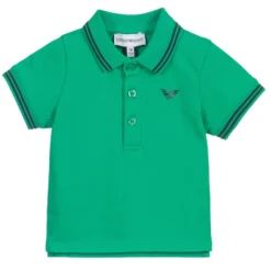 Emporio Armani Green Cotton Logo Polo Shirt