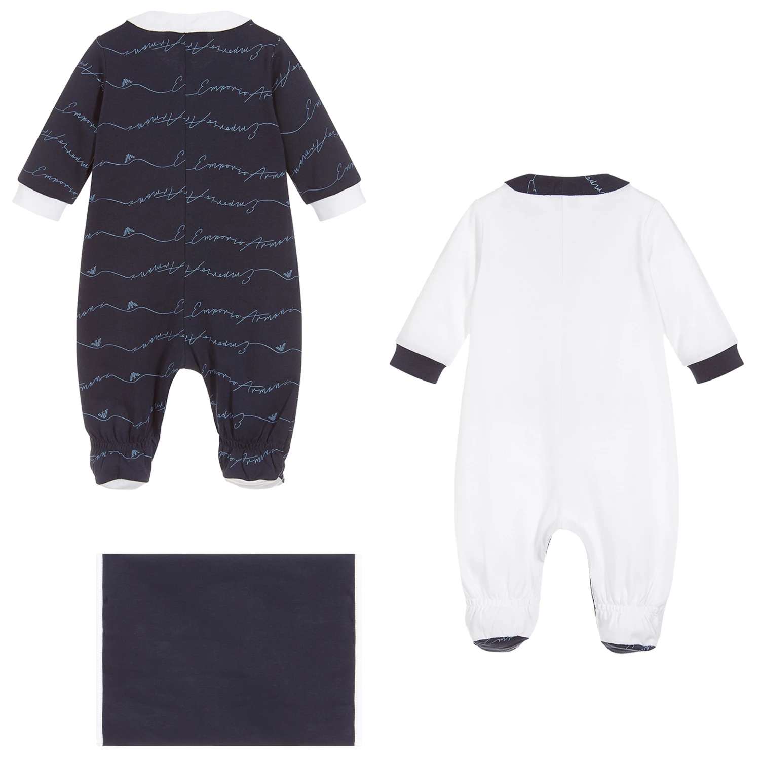 Emporio Armani Navy Blue & White Babysuit Set 2 Emporio Armani Navy Blue & White Babysuit Set - Image 2