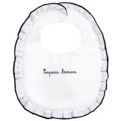 Emporio Armani White Cotton Logo Bib