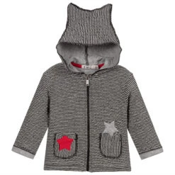 Everything Must Change Black Striped Zip-Up Top