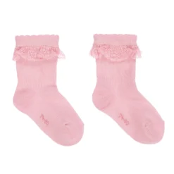 Falke Pink Lace Trim Socks