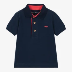 Fina Ejerique Baby Boys Blue Cotton Polo Shirt