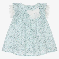 Fina Ejerique Baby Girls Blue & Green Floral Dress