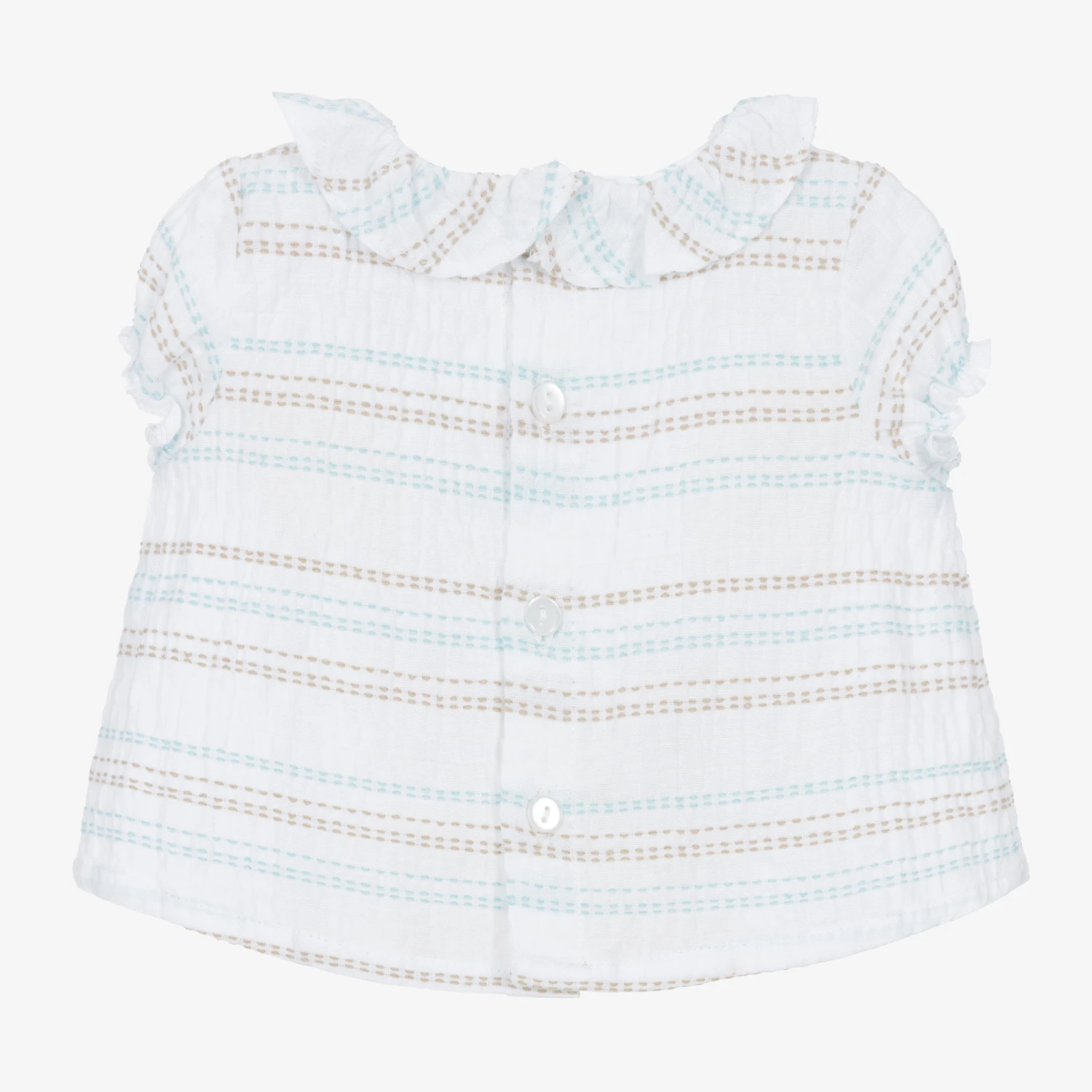 Fina Ejerique Baby Girls White Cotton Blouse 2 Fina Ejerique Baby Girls White Cotton Blouse - Image 2