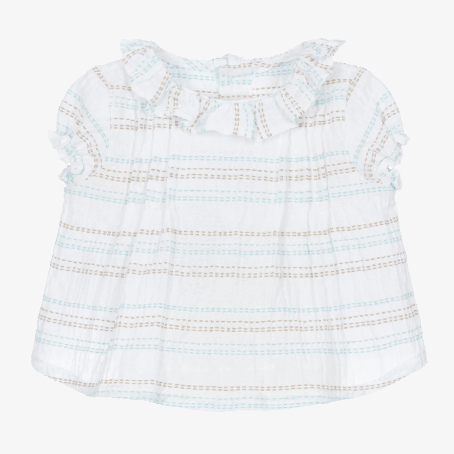 Fina Ejerique Baby Girls White Cotton Blouse 1 Fina Ejerique Baby Girls White Cotton Blouse