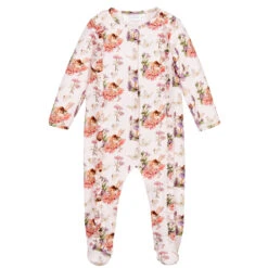 Flower Fairies™ By Childrensalon Girls Pink Cotton Babygrow