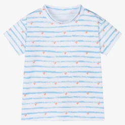 FS Baby Blue & White Stripe Baby Swim Top