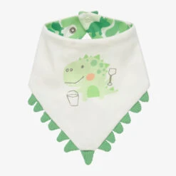 FS Baby White & Green Cotton Baby Bib