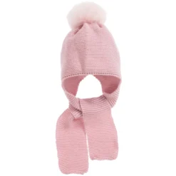 Gorros Navarro Pink 2-in-1 Baby Hat & Scarf