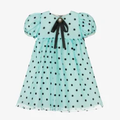 Graci Baby Girls Blue Dot Dress