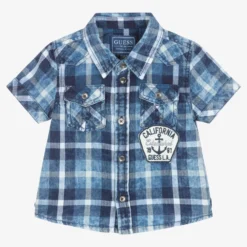 Guess Baby Boys Blue Check Shirt