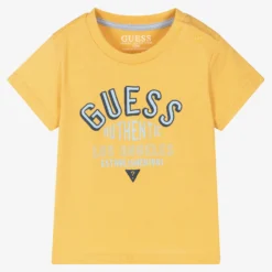 Guess Baby Boys Yellow Cotton T-Shirt