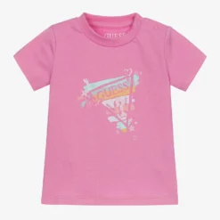 Guess Baby Girls Pink Cotton Blend T-Shirt