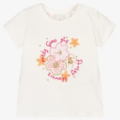Guess Ivory Cotton Baby T-Shirt
