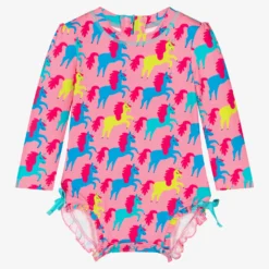 Hatley Baby Girls Pink Unicorn Swimsuit (UPF50+)