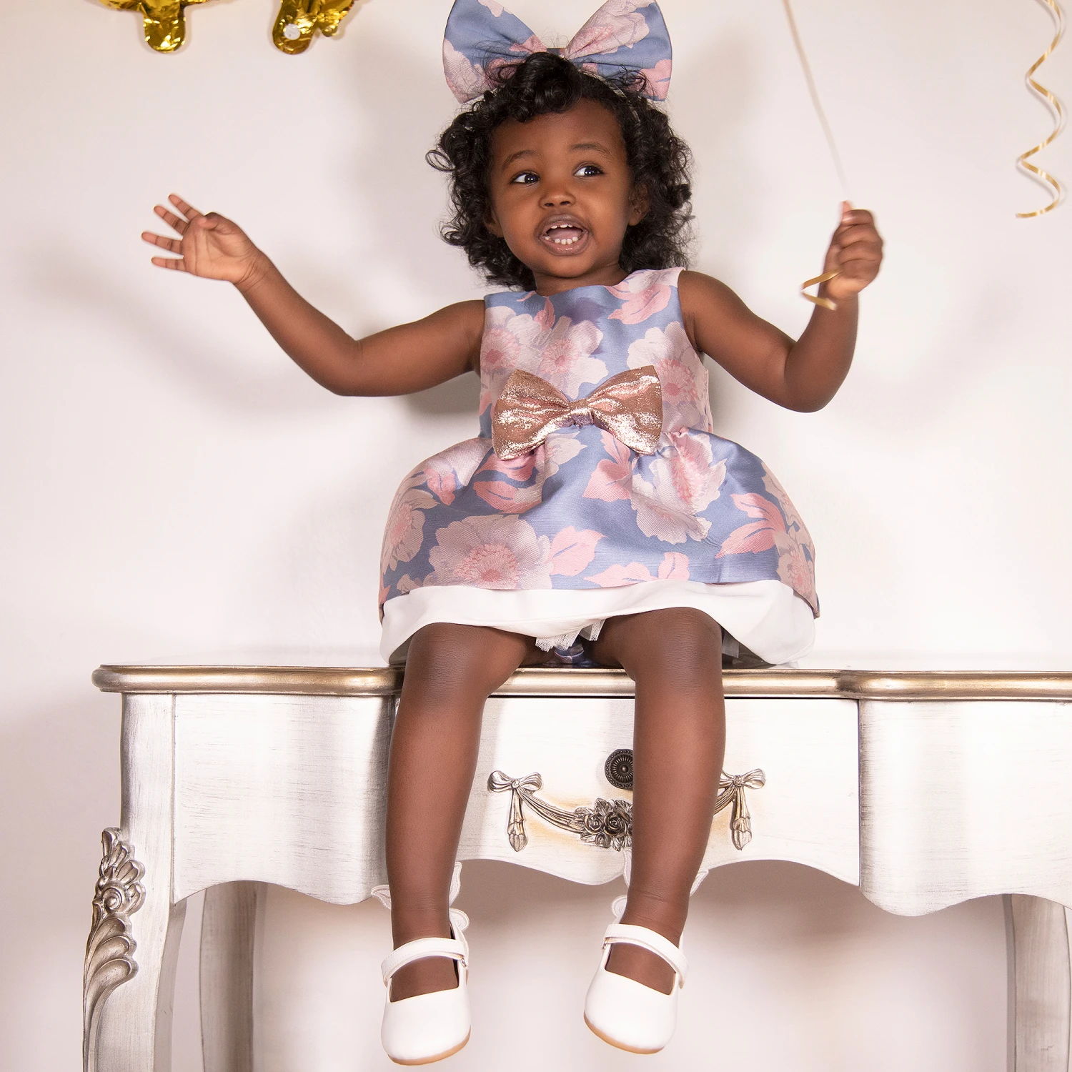 Hucklebones London Pink & Blue Jacquard Dress Set 2 Hucklebones London Pink & Blue Jacquard Dress Set - Image 2